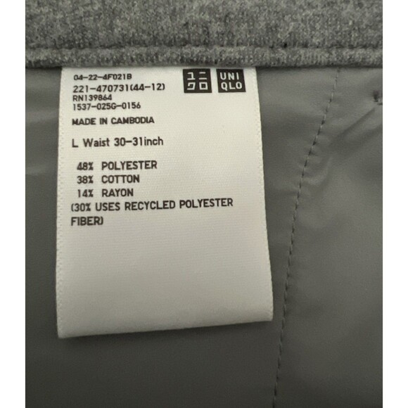 UNIQLO Women’s Gray Brushed Jersey Wide Pants Waist 30-31 inches Size L - Picture 9 of 9